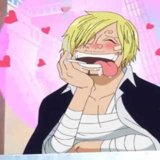 🏴‍☠️ Sanji One Piece Аниме, Мультфильм, Ван Пис, Санджи, Сердце telegram sticker