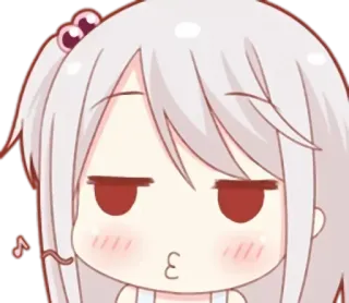 😗 anime, cute, girl, chibi, pout, kiss telegram sticker
