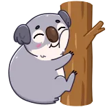 😍 koala, animal, tree, cute, climbing telegram sticker