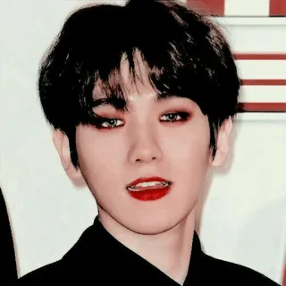 ✨ man, portrait, makeup, red lipstick, kpop, asian telegram sticker
