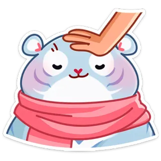 ☺️ สัตว์, แฮมสเตอร์, ผ้าพันคอ, น่ารัก, สัตว์เลี้ยง telegram sticker