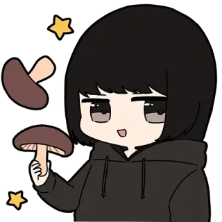 🤨 anime, mushroom, star, chibi, cute telegram sticker