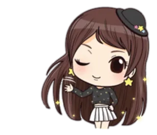 💁 chibi, menina, fofa, estrelas, brilhos telegram sticker