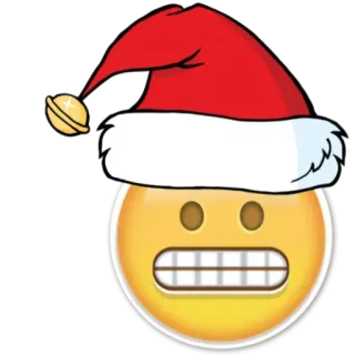 😬 emoji, gorro de papai noel, natal, festivo, feriado telegram sticker