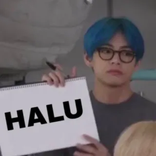 🏁 HALU kpop, meme, halu, lustig, idol, blaue Haare telegram sticker
