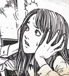 😦 Manga, Dziewczyna, Zszokowana, Anime telegram sticker