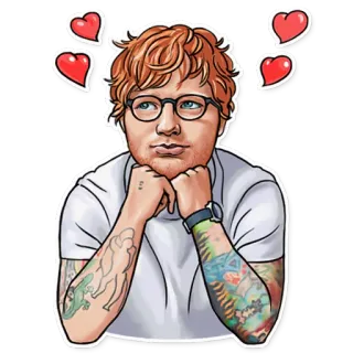 💓 Ed Sheeran cantante, música, celebridad, música pop, pelirrojo, corazón, amor telegram sticker