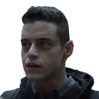 😮 Elliot Alderson Mr. Robot Hacker, traurig, TV-Serie, männlich telegram sticker
