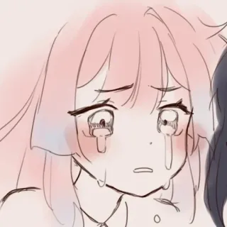 😭 anime, piangere, triste, illustrazione, cartone animato telegram sticker