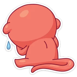 😥 smutny, płacz, emocjonalny, łzy, zdenerwowany, kreskówka, postać whatsapp sticker