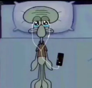 🥺 Squidward Spongebob Squarepants Сквидвард, Спанч Боб, плачет, грустный, мультфильм, настроение whatsapp sticker