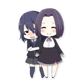 😊 anime, cute, chibi, cartoon, girls, kawaii, sticker, digital art telegram sticker
