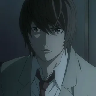 🍎 Light Yagami Death Note Anime, Death Note, Light Yagami, Personagem, Mangá telegram sticker