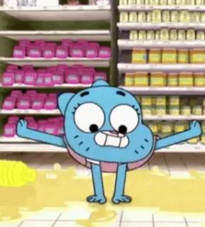 😄 Gumball Watterson The Amazing World of Gumball cartoon, animated, Gumball, The Amazing World of Gumball, cat, anthropomorphic whatsapp sticker