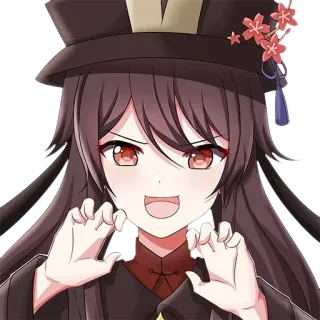 ✌️ Hu Tao Genshin Impact アニメ, ゲーム, キャラクター, かわいい, 原神, 胡桃 telegram sticker