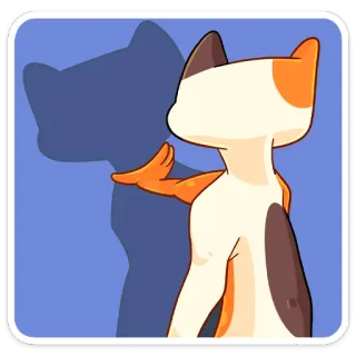 😡 แมว, เงา, แมวสามสี, สัตว์, ลูกแมว, น่ารัก telegram sticker