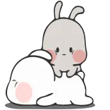 😜 Hase, Kaninchen, süß, kawaii, Cartoon, Tiere telegram sticker