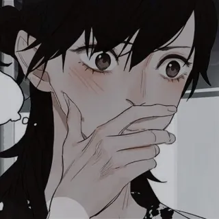 🥟 woman, shock, anime, blush, hand telegram sticker