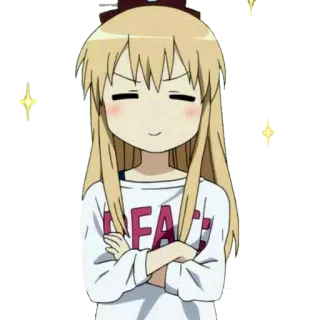 😌 PEACE 动漫, 女孩, 和平, 闪耀, 漫画, 可爱, 金发 telegram sticker