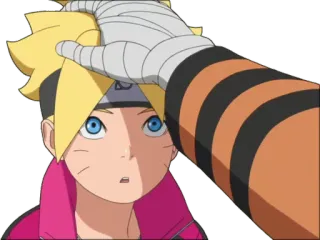 💆‍♂ Boruto Uzumaki Boruto Аниме, Боруто, Персонаж, Рука, Голова, Милый telegram sticker