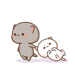 💟 kot, słodki, kreskówka, zwierzę, rozbrykany, uroczy telegram sticker