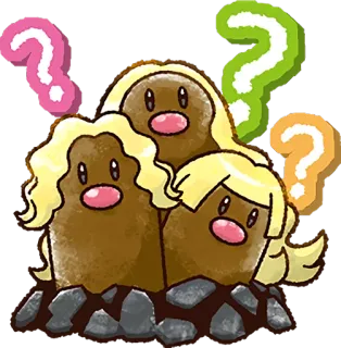 😕 Dugtrio pokemon, dugtrio, cartoon, character, anime telegram sticker