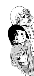 👩‍👧‍👧 anime, manga, cartoon, cute, friends telegram sticker