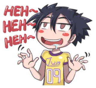 😍 HEH~HEH~HEH~ anime, cartoon, character, mischief, silly, drawing telegram sticker