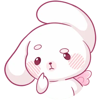 🤔 bunny, rabbit, cute, animal, sticker, kawaii telegram sticker