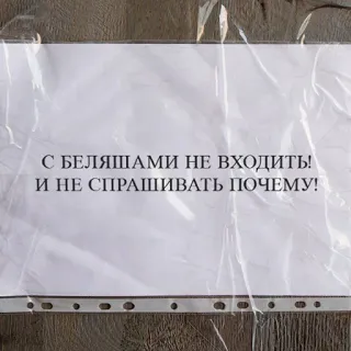 🥟 С БЕЛЯШАМИ НЕ ВХОДИТЬ!
И НЕ СПРАШИВАТЬ ПОЧЕМУ! schild, warnung, essen, russisch telegram sticker