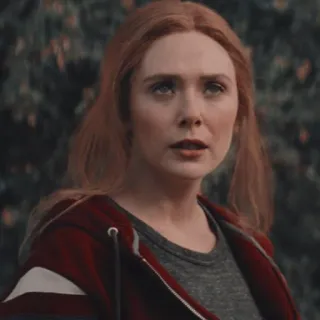 ☕️ Wanda Maximoff Feiticeira Escarlate, Marvel, Super-herói, Wanda Maximoff, Elizabeth Olsen telegram sticker