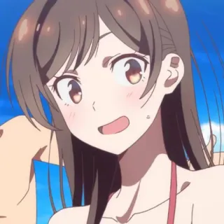 🍓 Anime, Desenho animado, Garota, Chizuru Ichinose, Rent a Girlfriend, Roupa de banho, Praia telegram sticker