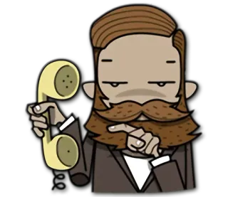 📞 Mann, Bart, Schnurrbart, Telefon, ernst, Hipster telegram sticker