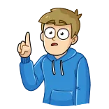 ☝️ cartoon, surprised, pointing, character telegram sticker