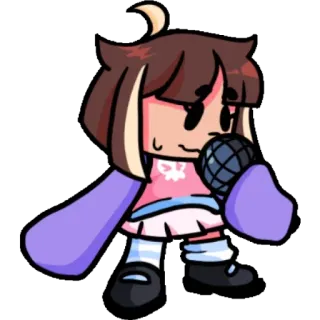 ✋ 卡通, 角色, 麦克风, 可爱, 卡哇伊, Q版, 动漫, 插画 whatsapp sticker