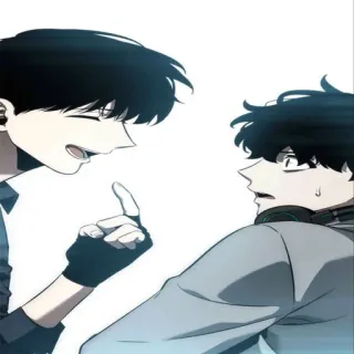 😁 anime, manga, conversation, pointing, friends whatsapp sticker