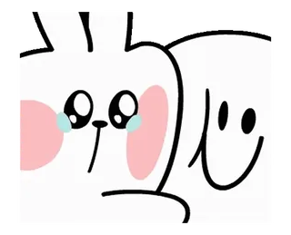 😣 кролик, заяц, милый, каваий, животное, мультфильм telegram sticker
