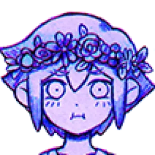 😑 Basil OMORI basilic, omori, couronne de fleurs, inquiet, animé telegram sticker