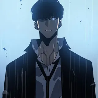 ♠️ Sung Jin-Woo Solo Leveling anime, manhwa, hunter, supernatural, dark whatsapp sticker