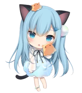😸 Anime, Chibi, Mèo gái, Kawaii telegram sticker