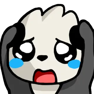 😰 triste, panda, chorando, emoção, adesivo, desenho animado telegram sticker