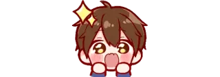 🤩 Anime, Manga, Kreskówka, Podekscytowany, Kawaii, Chibi telegram sticker