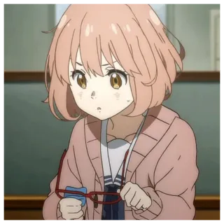 📎 Mirai Kuriyama Beyond the Boundary Аниме, Девушка, Милая, Очки, За гранью, Мирай Курияма telegram sticker