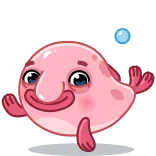 👋 ニュウドウカジカ, ピンク, かわいい, 魚, 動物 telegram sticker