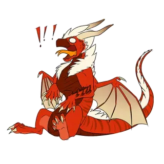 😱 มังกร, สีแดง, แฟนตาซี, สัตว์ประหลาด, สัตว์, การ์ตูน telegram sticker
