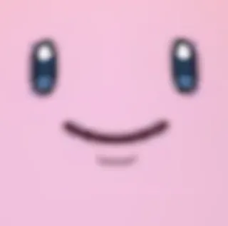😬 Kirby Kirby, personagem videogame, fofo, rosa, rosto telegram sticker