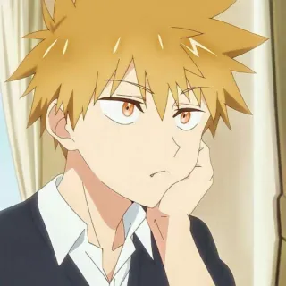 🔰 Anime, Chico, Personaje, Pelo naranja, Expresión, Manga telegram sticker