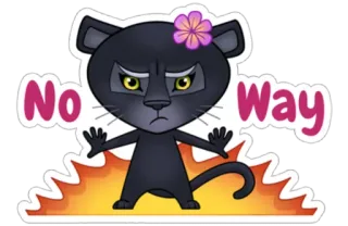 💢 No Way Kartun, Panther, Tidak, Mustahil, Marah telegram sticker