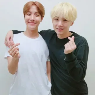 ⭐️ kpop, idols, celebrities, friendship, men, finger heart telegram sticker