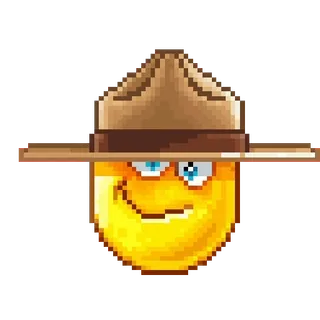 🤠 Emoji, Sticker, Mountie, Cartoon, Hut, Smiley whatsapp sticker